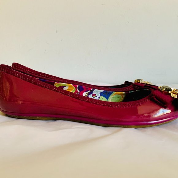 NEW! COACH POPPY CAPER EMBELLISHED WITH BOW BALLET FLATS - Picture 5 of 7